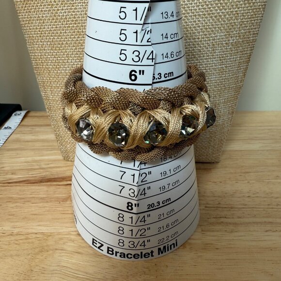 Braided Gold-Tone Magnetic Bracelet With Clear Crystal Accents Banana Republic - Picture 7 of 13